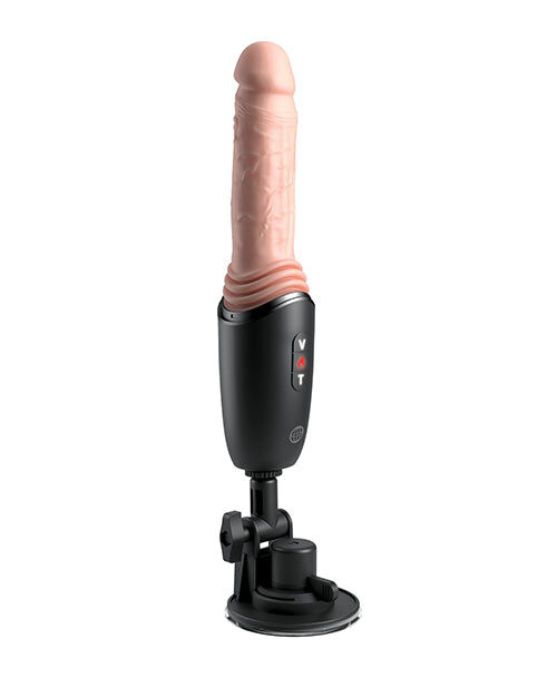 KING COCK PLUS - DILDO IN SILICONE PRO CON PROTEZIONE, VIBRAZIONE E LUCE RISCALDANTE, 12,7 CM - immagine 3