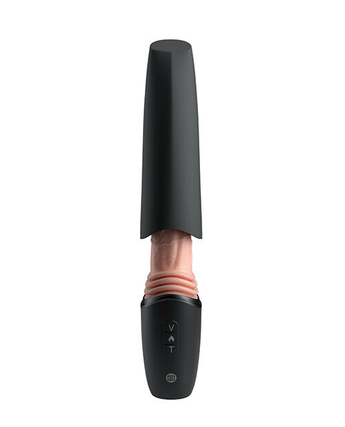 KING COCK PLUS - DILDO IN SILICONE PRO CON PROTEZIONE, VIBRAZIONE E LUCE RISCALDANTE, 12,7 CM - immagine 4