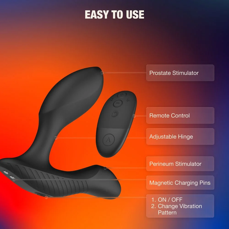 ARCWAVE - PERK MASSAGGIATORE PROSTATICO VIBRANTE CON DOPPIO MOTORE E TELECOMANDO NERO - immagine 5