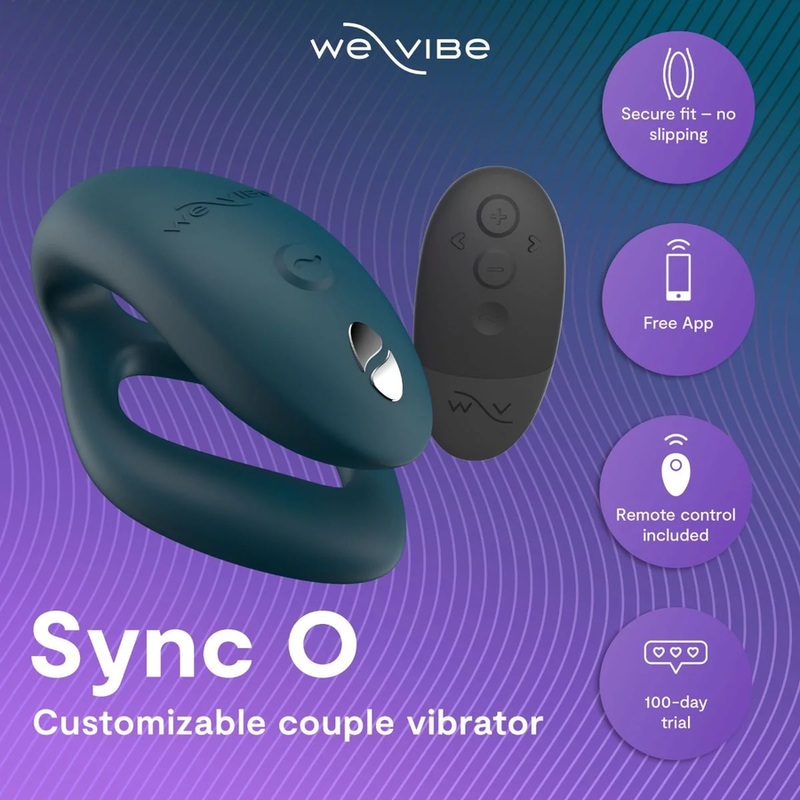 WE-VIBE - VIBRATORE PER COPPIE REGOLABILE SYNC 2, VERDE VELLUTO - immagine 4