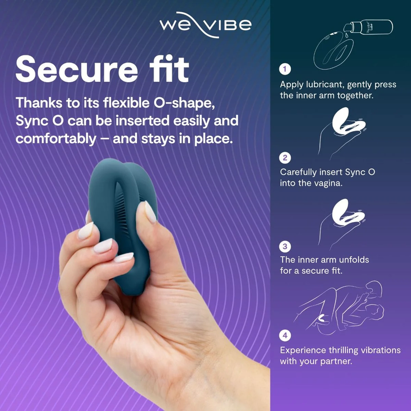 WE-VIBE - VIBRATORE PER COPPIE REGOLABILE SYNC 2, VERDE VELLUTO - immagine 5