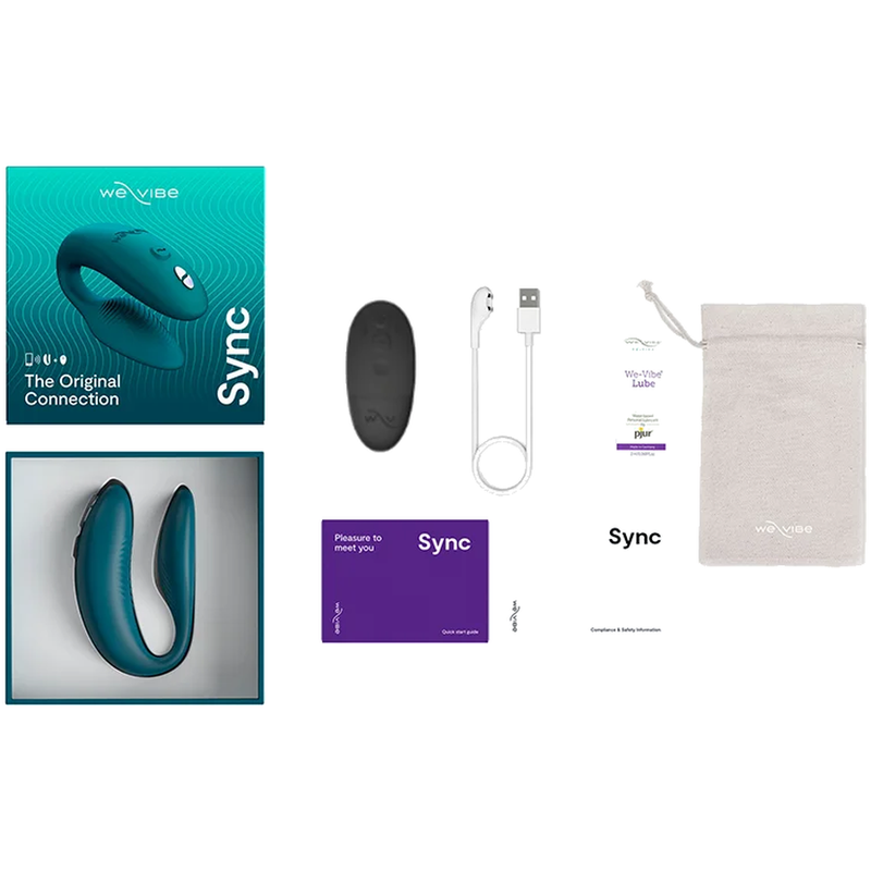 WE-VIBE - VIBRATORE PER COPPIE REGOLABILE SYNC 2, VERDE VELLUTO - immagine 3