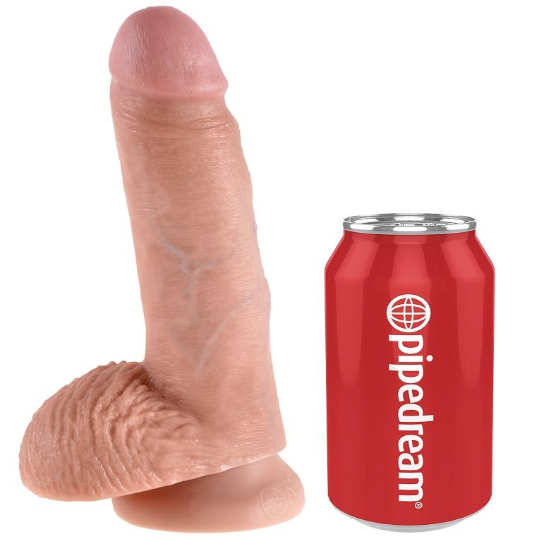 KING COCK - 7 DILDO FLESH CON SFERE 17.8 CM - immagine 3