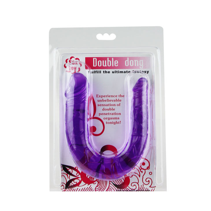 BAILE - DOPPIO DILDO IN JELLY FLESSIBILE LILLA - immagine 5