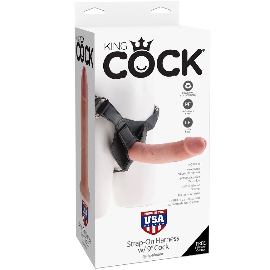 KING COCK - IMBRACATURA PER CAZZO KING CON PENE NATURALE REALISTICO 22,9 CM - immagine 4