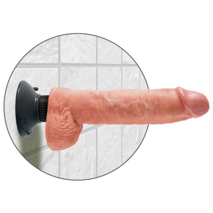 KING COCK - DILDO VIBRANTE CON TESTICOLI 25.5 CM COLORE NATURALE - immagine 4
