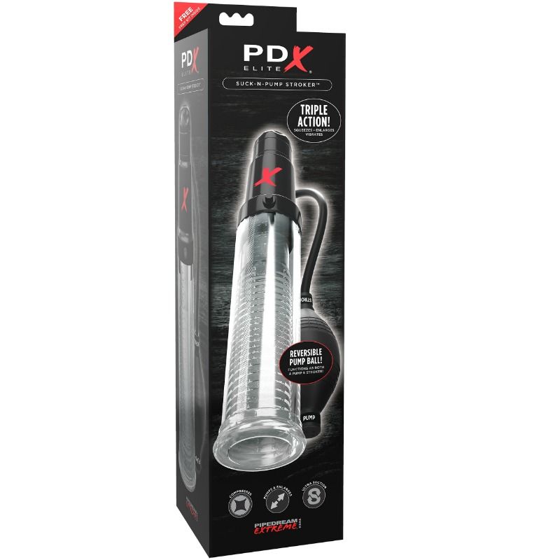PDX ELITE - POMPA DI ASPIRAZIONE VIBRANTE PER MASTURBATORE SUCK N PUMP STROKER - immagine 4