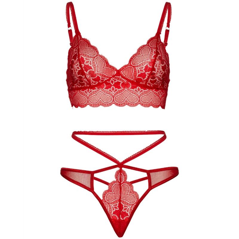 LEG AVENUE - SET 2 PIEZAS CON TANGA DOBLE TIRANTA M/L ROJO - immagine 3