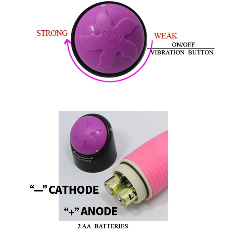 BAILE - VIBRATORE SEX REALISTICO COLORATO ROSA 23 CM - immagine 5
