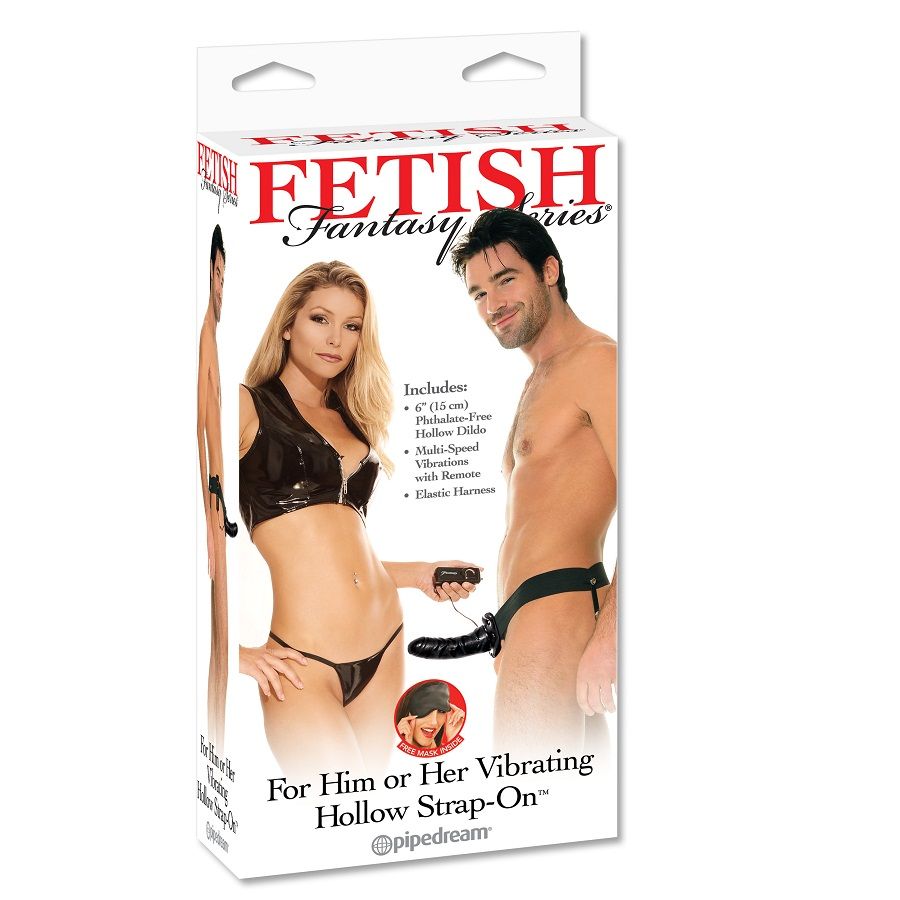 FETISH FANTASY SERIES - STRAP-ON CAVO VIBRANTE PER LEI O LUI NERO - immagine 2