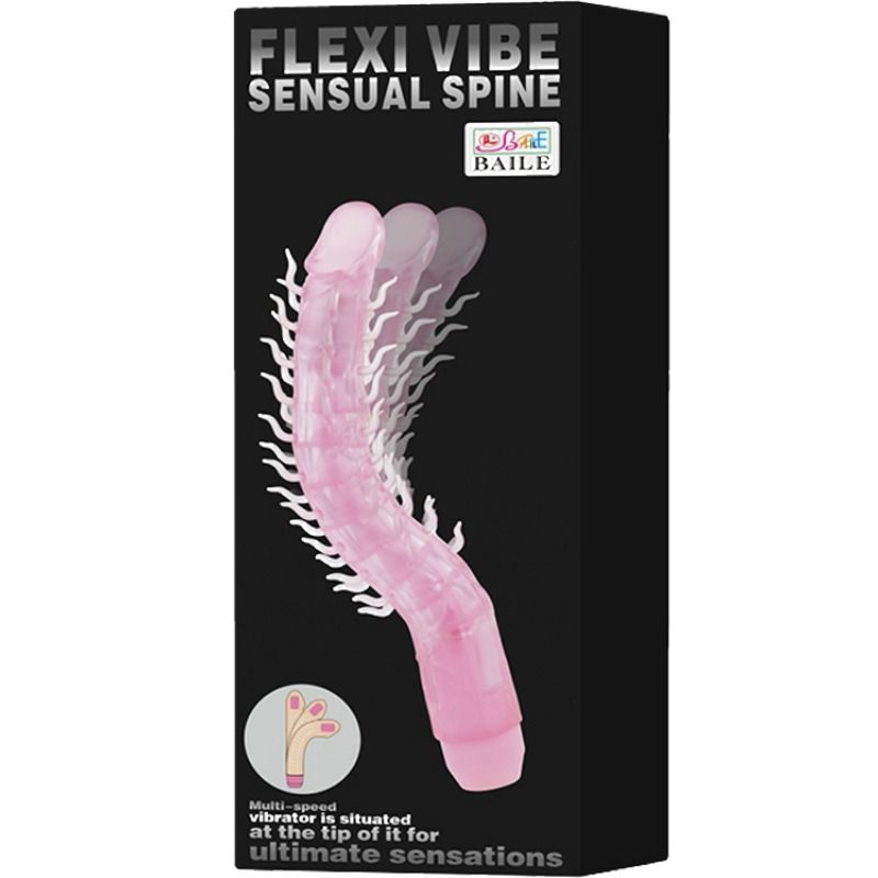 BAILE - DILDO VIBRANTE FLESSIBILE SENSUAL SPINE FLEXI VIBE LILLA 23.5 CM - immagine 2