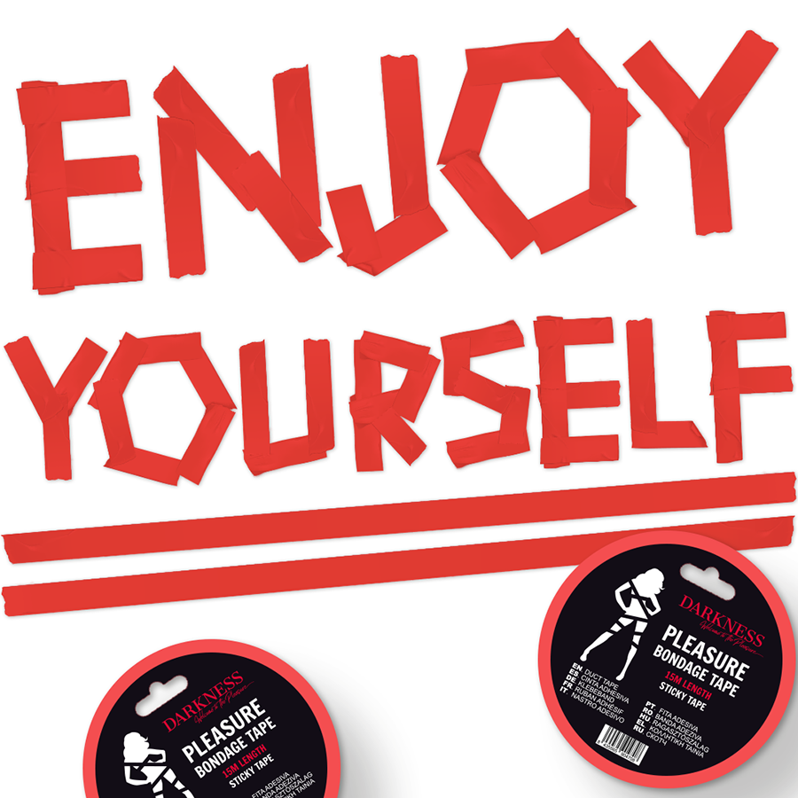 DARKNESS - NASTRO BONDAGE ADESIVO ROSSO 15M - immagine 2