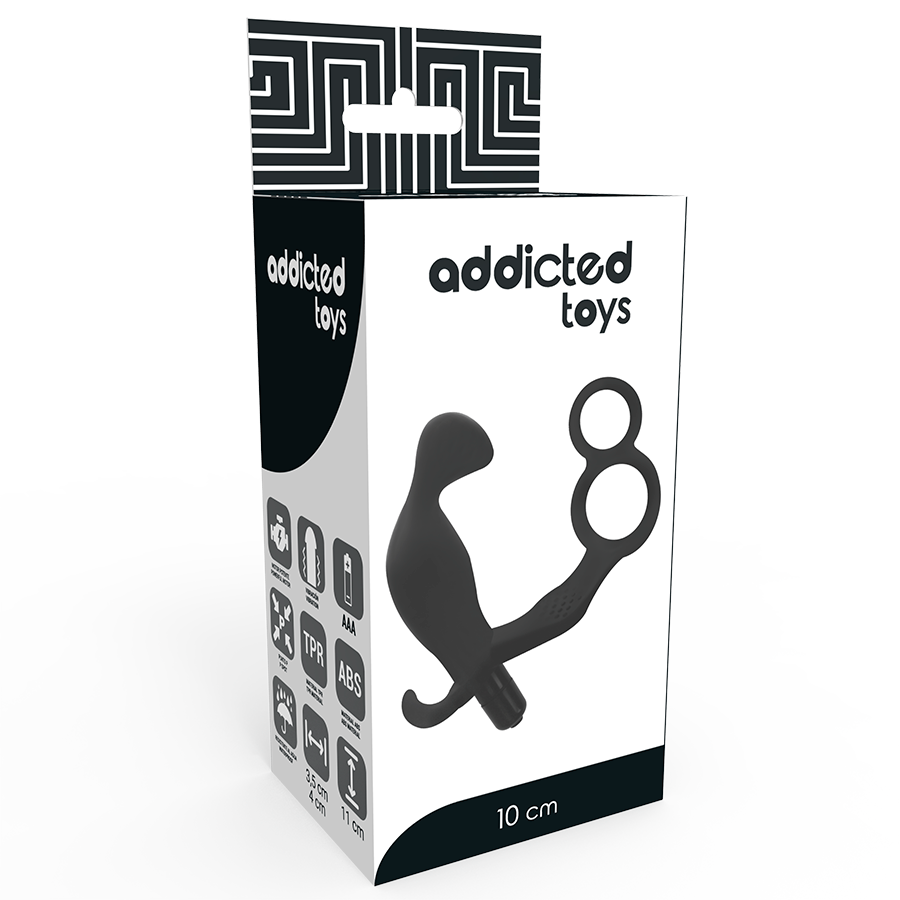 ADDICTED TOYS - PLUG ANALE CON DOPPIO ANELLO PER PENE E TESTICOLI NERI - immagine 4