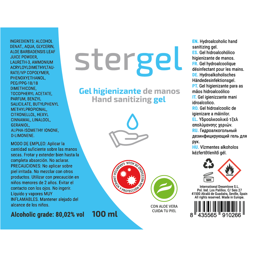 STERGEL - GEL IGIENIZZANTE MANI IDROALCOLICO ALOE VERA 100ML - immagine 3