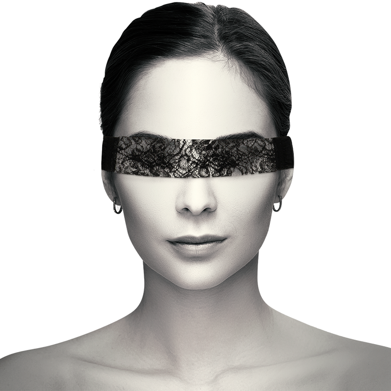 COQUETTE CHIC DESIRE - MASCHERA IN PIZZO NERO CON NASTRO - immagine 2