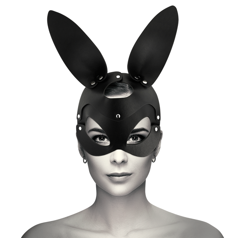 COQUETTE CHIC DESIRE - MASCHERA VEGANA IN PELLE CON ORECCHIE DI CONIGLIO - immagine 2