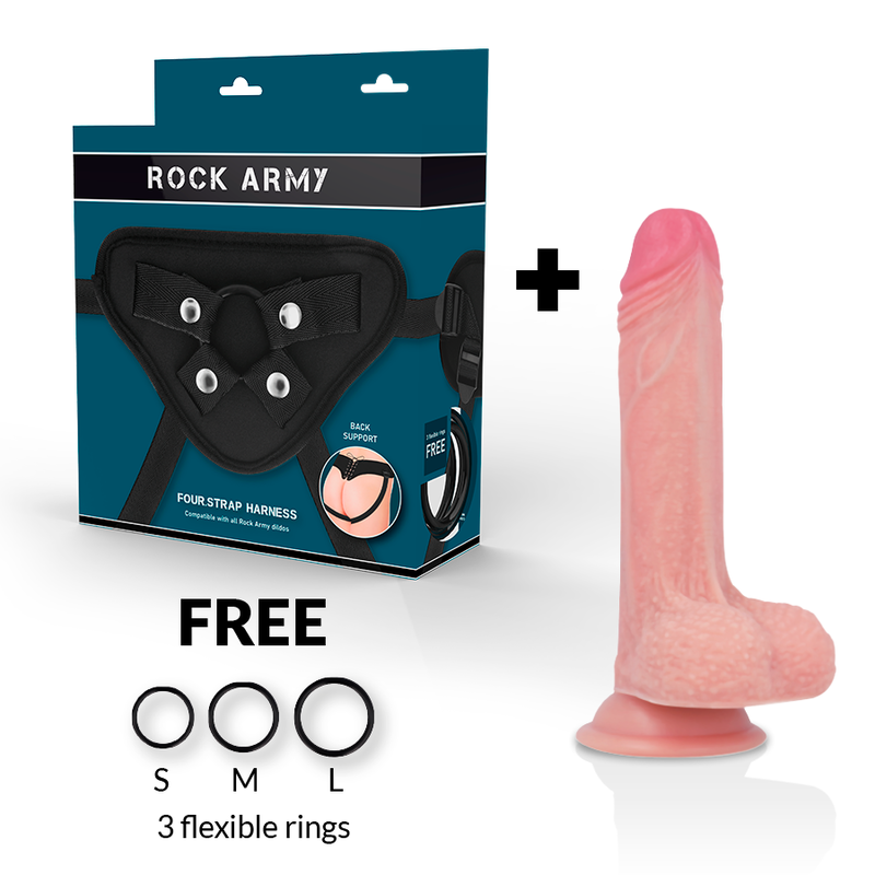 ROCKARMY - IMBRACATURA + SILICONE LIQUIDO PREMIUM MUSTANG REALISTICO 18 CM -O- 4.14 CM